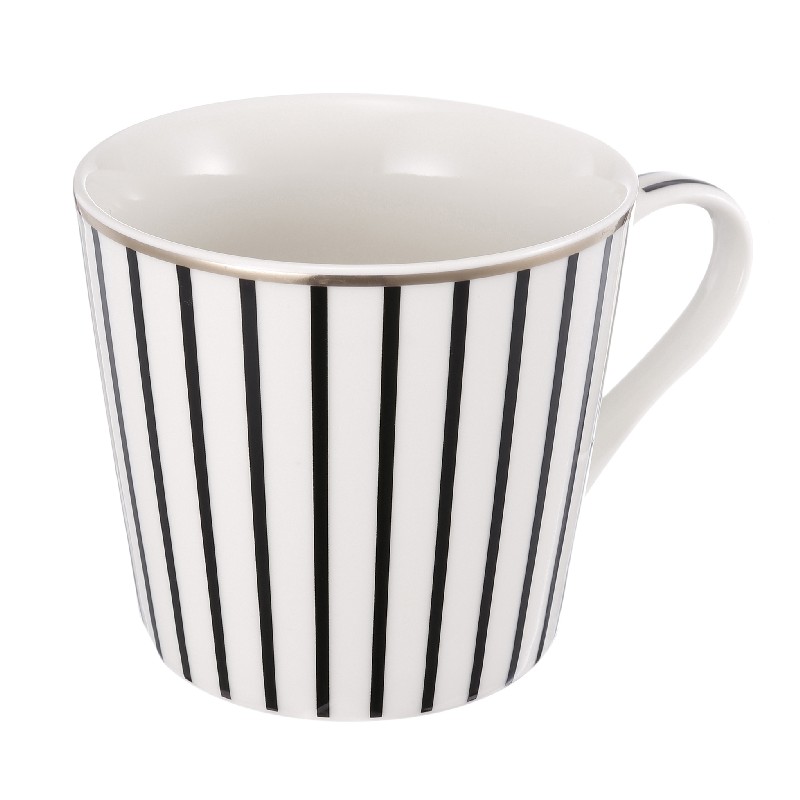 Artekko Artekko Iqorser Κούπα Πορσελάνης Bone China σε Λευκό με Μαύρο (13.5x9.5x9)cm 1347A-DS