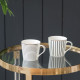 Artekko Artekko Iqorser Κούπα Πορσελάνης Bone China σε Λευκό με Μαύρο (13.5x9.5x9)cm 1347B-DS