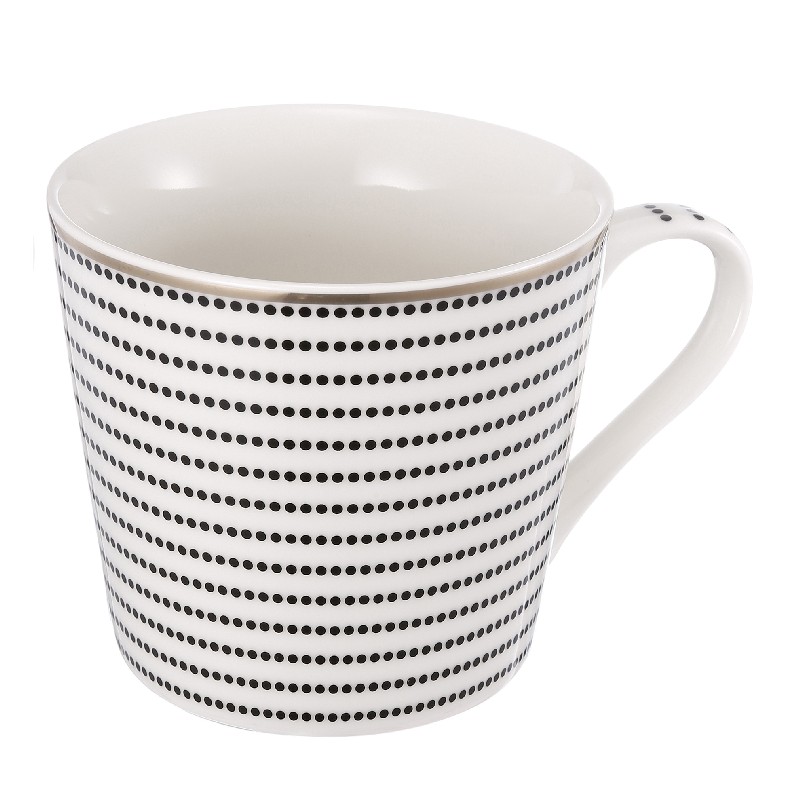 Artekko Artekko Iqorser Κούπα Πορσελάνης Bone China σε Λευκό με Μαύρο (13.5x9.5x9)cm 1347B-DS