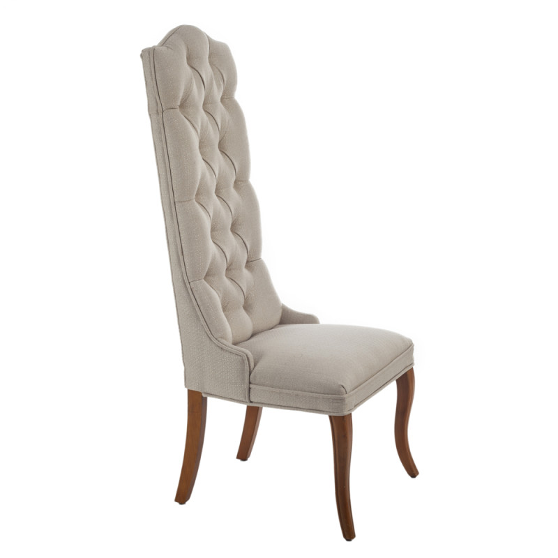 Artekko Artekko Sadler Καρέκλα με Ψηλή Πλάτη Ξύλο Ύφασμα Μπεζ (51x56x132)cm 200-3349