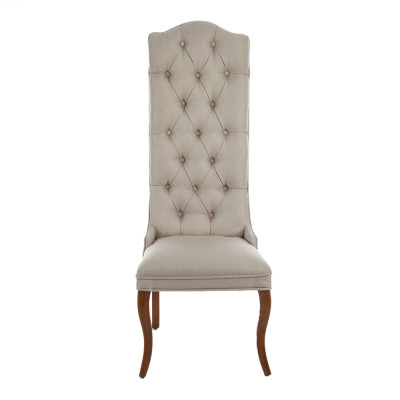 Artekko Artekko Sadler Καρέκλα με Ψηλή Πλάτη Ξύλο Ύφασμα Μπεζ (51x56x132)cm 200-3349