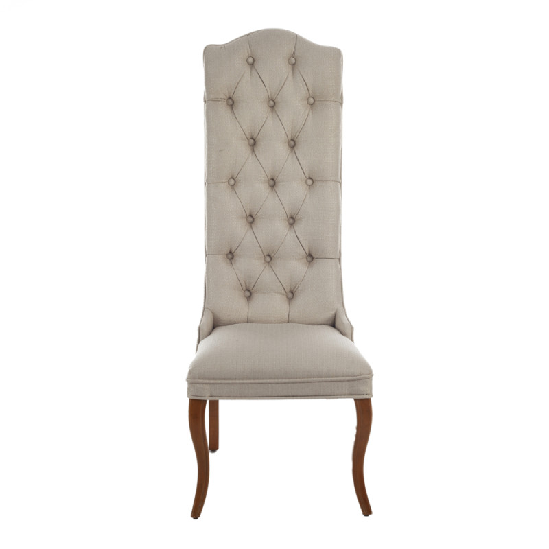 Artekko Artekko Sadler Καρέκλα με Ψηλή Πλάτη Ξύλο Ύφασμα Μπεζ (51x56x132)cm 200-3349