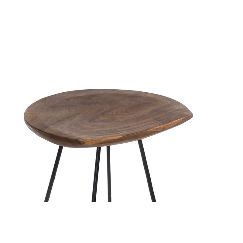 Artekko Artekko Gluah Σκαμπώ Μπαρ Ξύλινο με Σιδερένια Βάση (43x40x76)cm 201-0379