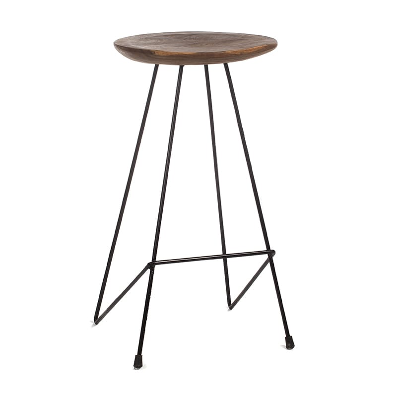 Artekko Artekko Gluah Σκαμπώ Μπαρ Ξύλινο με Σιδερένια Βάση (43x40x76)cm 201-0379