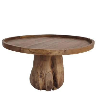 Artekko Artekko Munggur Ξύλινο Τραπέζι Σαλονιού σε Φυσική Απόχρωση (Φ80x45)cm 201-0458