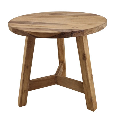 Artekko Artekko Munggur Ξύλινο Τραπέζι Σαλονιού σε Φυσική Απόχρωση (Φ60x55)cm 201-0459