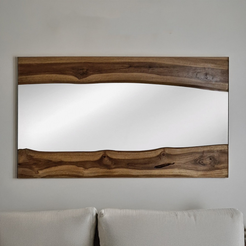 Artekko Artekko Munggur Ξύλινος Καθρέπτης Τοίχου σε Φυσική Απόχρωση (121x70x2.5)cm 201-0479