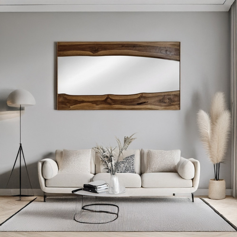 Artekko Artekko Munggur Ξύλινος Καθρέπτης Τοίχου σε Φυσική Απόχρωση (121x70x2.5)cm 201-0479