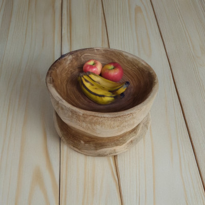 Artekko Artekko Woody Ξύλινο Διακοσμητικό Μπολ σε Φυσική Απόχρωση (20x20x12)cm 201-0484