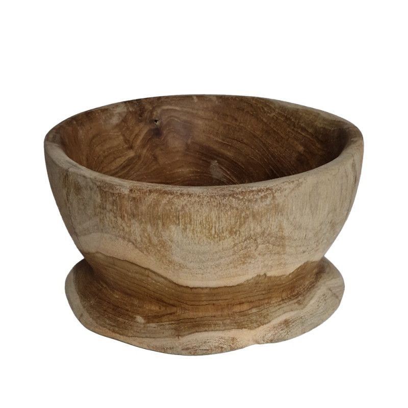 Artekko Artekko Woody Ξύλινο Διακοσμητικό Μπολ σε Φυσική Απόχρωση (20x20x12)cm 201-0484