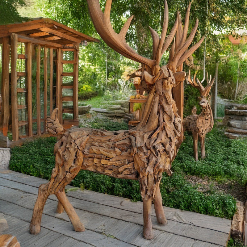 Artekko Artekko Munggur Ξύλινο Χειροποιητο Ελάφι σε Φυσική Απόχρωση (150x60x200)cm 201-0490