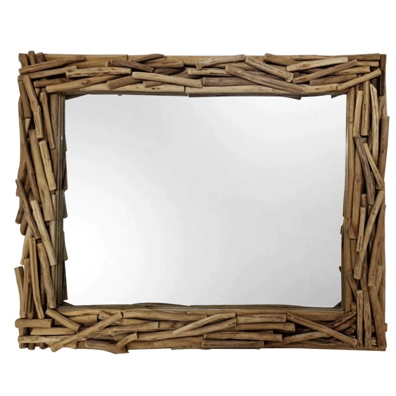 Artekko Artekko Alaih Καθρέπτης από Πλέγμα Κλαδιών Φυσικό Χρώμα (100x10x80)cm 201-9055