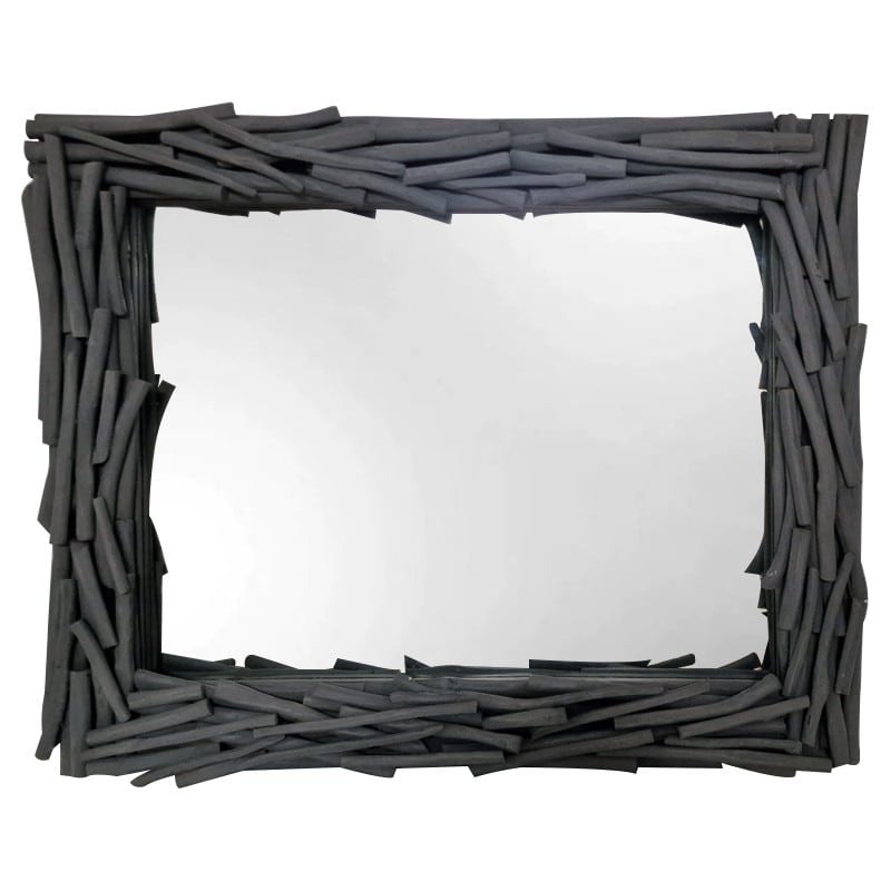 Artekko Artekko Nift Καθρέπτης από Πλέγμα Κλαδιών Γκρί (100x10x80)cm 201-9057