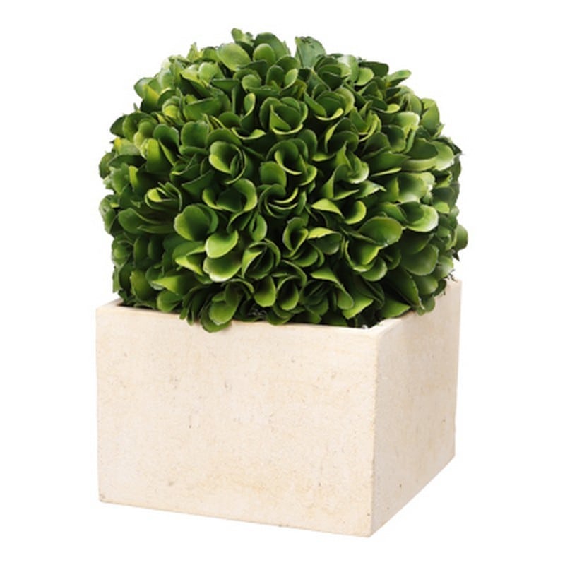 Artekko Artekko Boxwood Πράσινος Πλαστικός Τεχνητός Πύξος σε Μπεζ Κασπώ (14x14x18)cm 29396