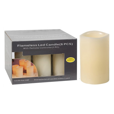 Artekko Artekko Strovlum Κερί Led Σετ/6 (8x8x15)cm 32974