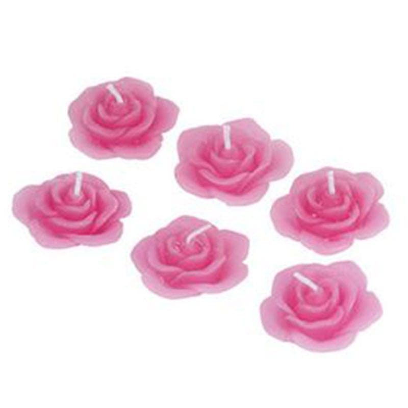 Artekko Artekko Xesh Κεριά Τριανταφυλλάκι Ροζ Σετ/6 (8x7x8)cm 343-1029