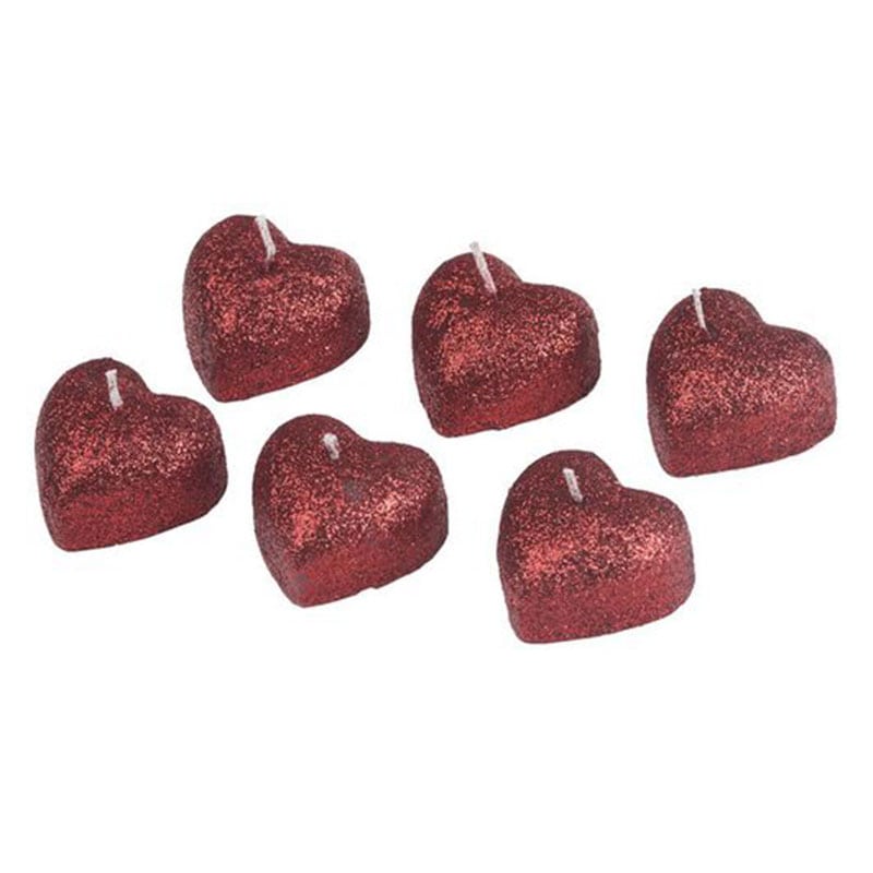 Artekko Artekko Raogtun Κεριά Κόκκινα σε Σχήμα Καρδιάς Σετ/6 (8x8x7)cm 343-1039