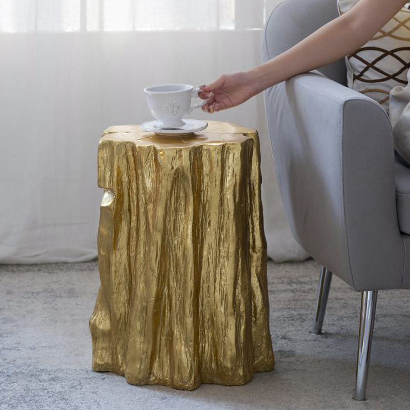 Artekko Artekko Tree Χρυσό Βοηθητικό Τραπέζι Σκαμπό από Μαγνήσιο (34.3x33x50.8)cm 43311