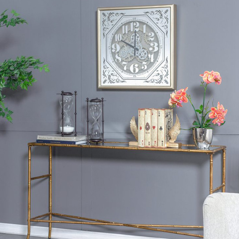 Artekko Artekko Hourglass Διακοσμητική Κλεψύδρα σε Μαύρη Μεταλλική Βάση με Λευκή Άμμο (15.8x15.8x33)cm 44360-WHIT