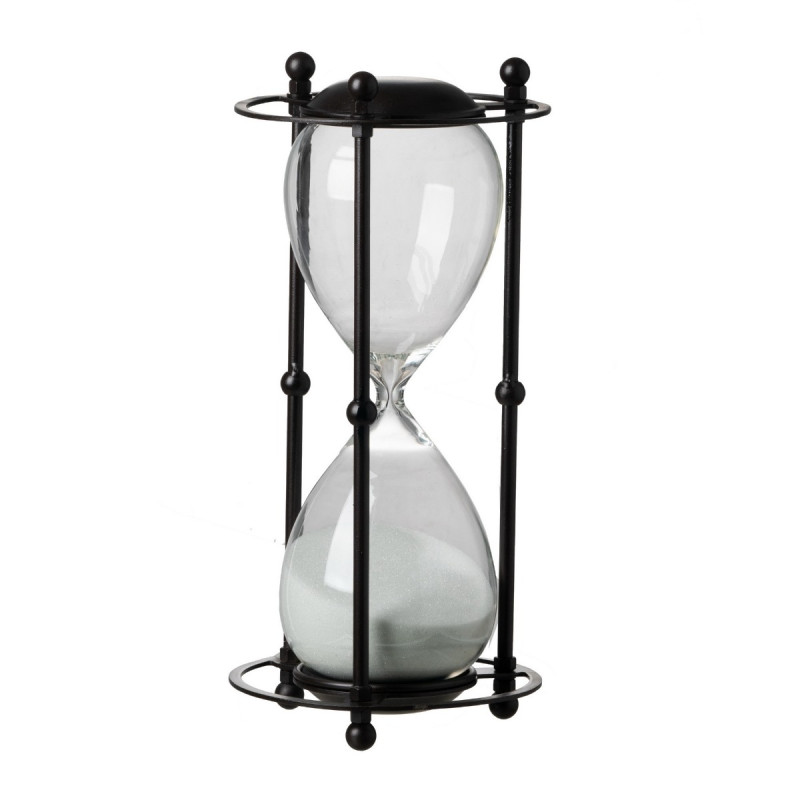 Artekko Artekko Hourglass Διακοσμητική Κλεψύδρα σε Μαύρη Μεταλλική Βάση με Λευκή Άμμο (15.8x15.8x33)cm 44360-WHIT