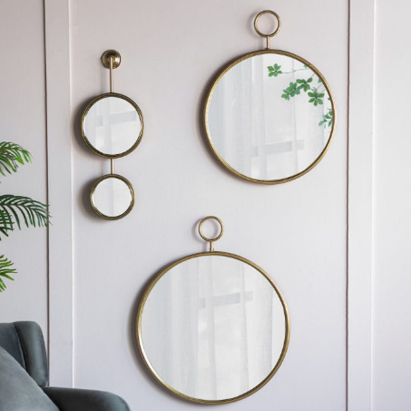 Artekko Artekko Mirror Χρυσός Μεταλλικός Καθρέπτης Τοίχου (28x5.5x72.5)cm 44573