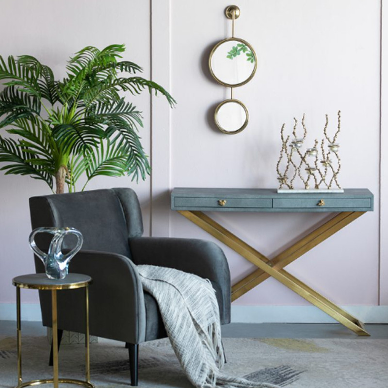 Artekko Artekko Mirror Χρυσός Μεταλλικός Καθρέπτης Τοίχου (28x5.5x72.5)cm 44573