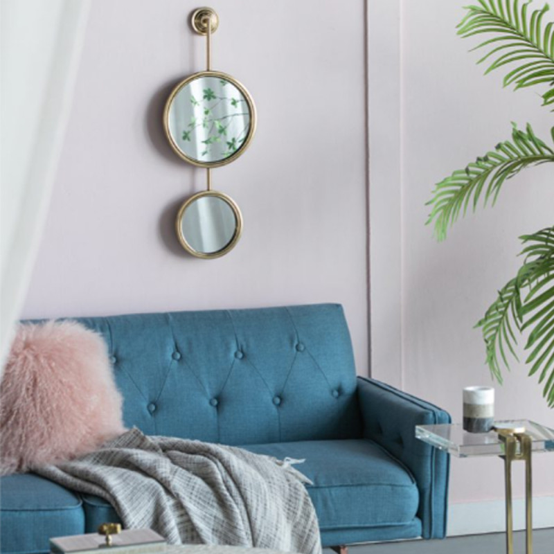 Artekko Artekko Mirror Χρυσός Μεταλλικός Καθρέπτης Τοίχου (28x5.5x72.5)cm 44573