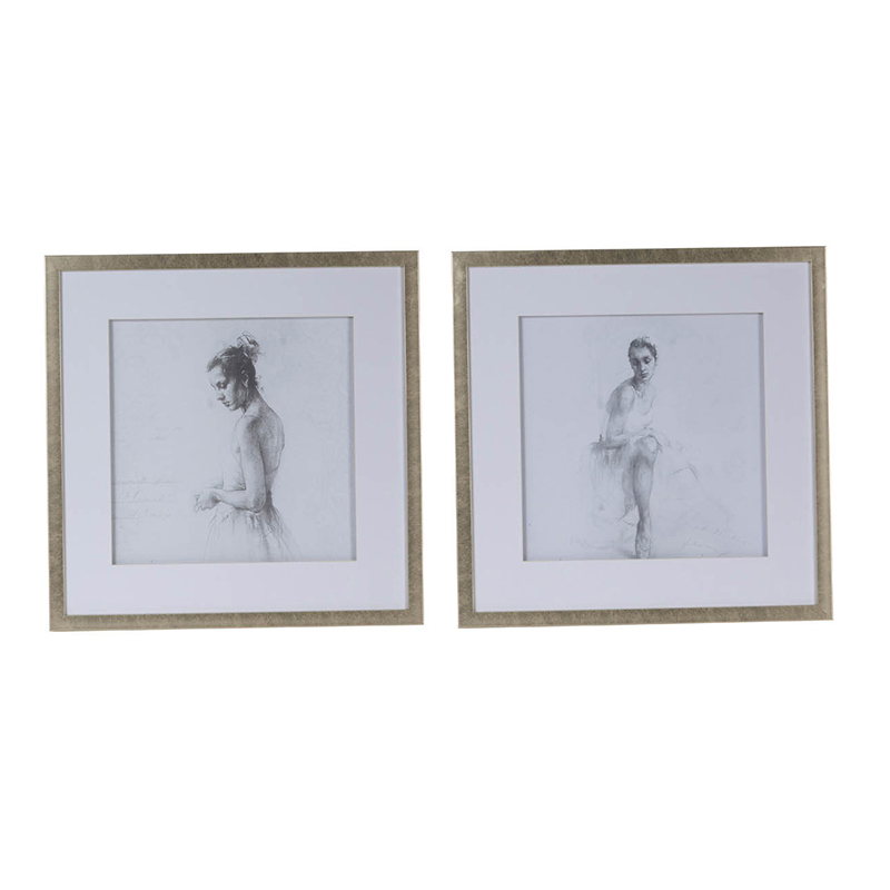 Artekko Artekko Ballet Κάδρα με Μπαλαρίνες σε Χρυσή Κορνίζα (50x3x50)cm 44877