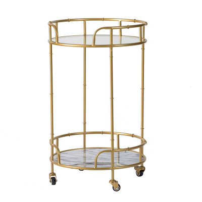 Artekko Artekko Coashoc Τρόλεϊ 2 Επίπεδων Χρυσό Γυαλί/Μέταλλο (50x50x82.5)cm 44956
