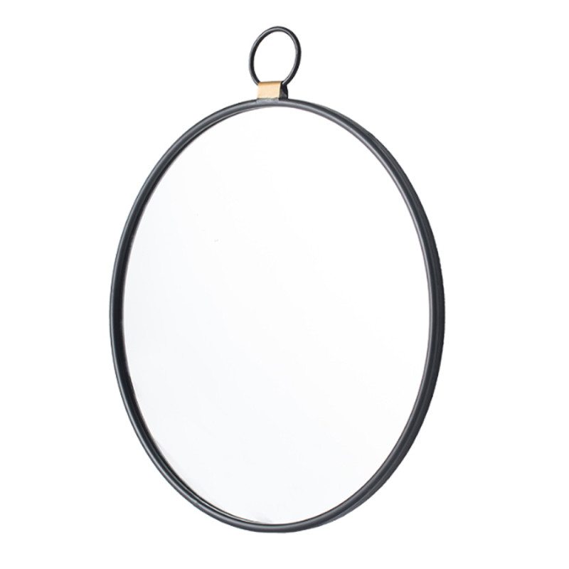 Artekko Artekko Mirror Μαύρος Μεταλλικός Καθρέπτης Τοίχου με Χρυσές Λεπτομέρειες (50x2x58)cm 45258