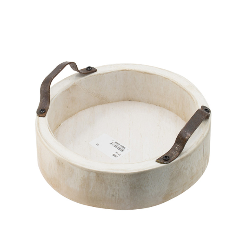 Artekko Artekko Paulownia Wood Δίσκος Διακοσμητικός Ξύλο Μέταλλο σε Φυσική Απόχρωση (35x35x9)cm Σετ/5 45686