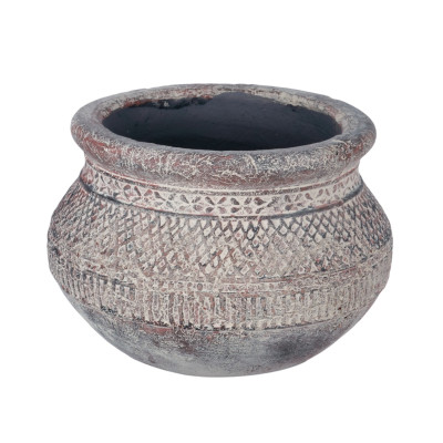 Artekko Artekko Pot Κασπώ από Τερακότα σε Γκρι Πατίνα (21x21x15)cm 460165