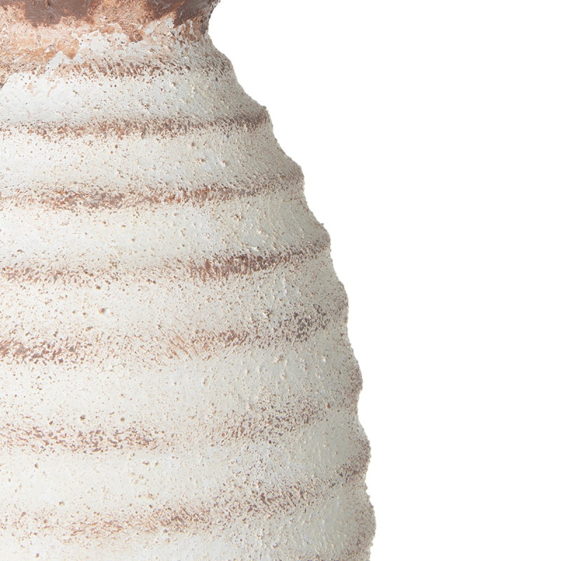 Artekko Artekko Antique Λευκό Κεραμικό Βάζο με Καφέ Λεπτομέρειες (12.7x12.7x28.4)cm 460186
