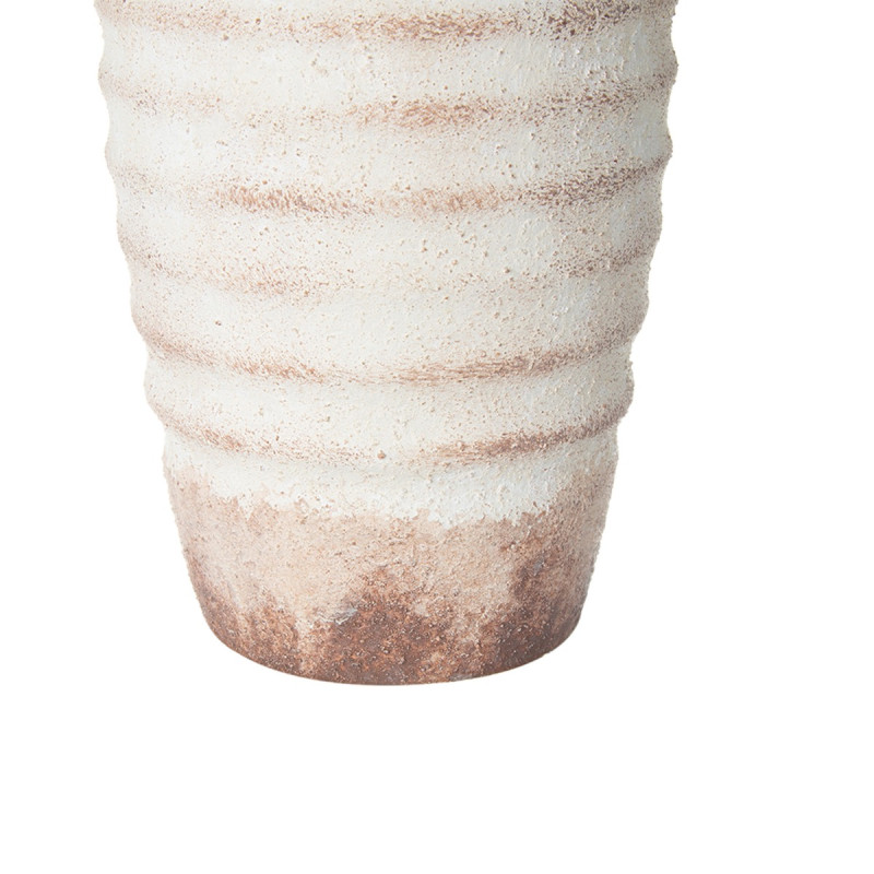 Artekko Artekko Antique Λευκό Κεραμικό Βάζο με Καφέ Λεπτομέρειες (12.7x12.7x28.4)cm 460186