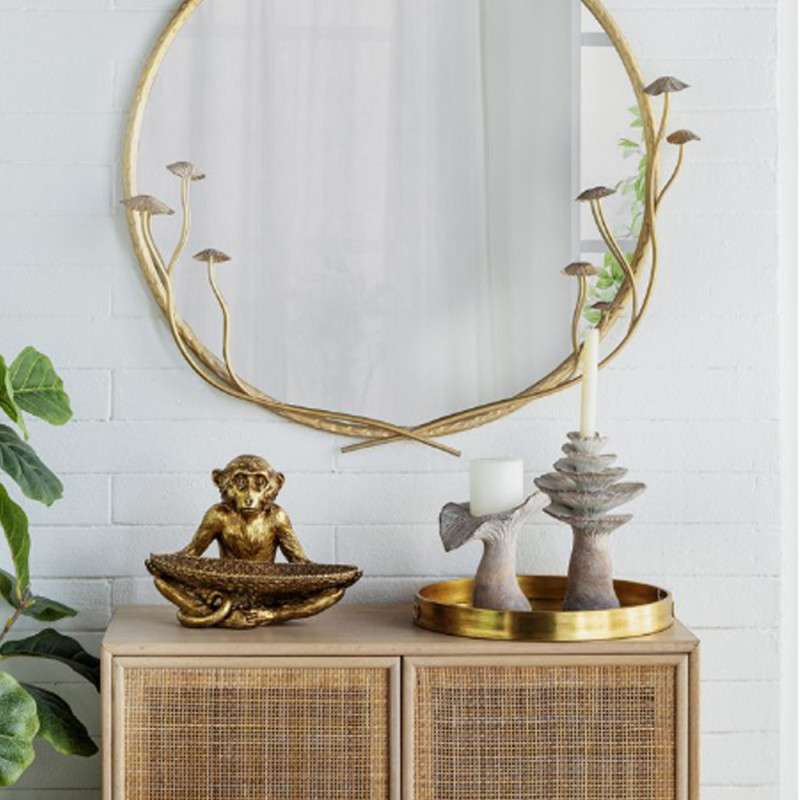 Artekko Artekko Cement Κηροπήγιο σε Σχήμα Μανιταριού Τσιμεντένιο Μπεζ (16.5x16x25.5)cm 460266