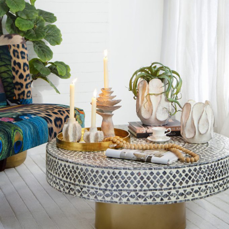 Artekko Artekko Cement Κηροπήγιο σε Σχήμα Μανιταριού Τσιμεντένιο Μπεζ (16.5x16x25.5)cm 460266