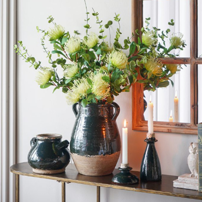 Artekko Artekko Antique Πράσινο Κηροπήγιο από Τερακότα (12x12x8)cm 460270