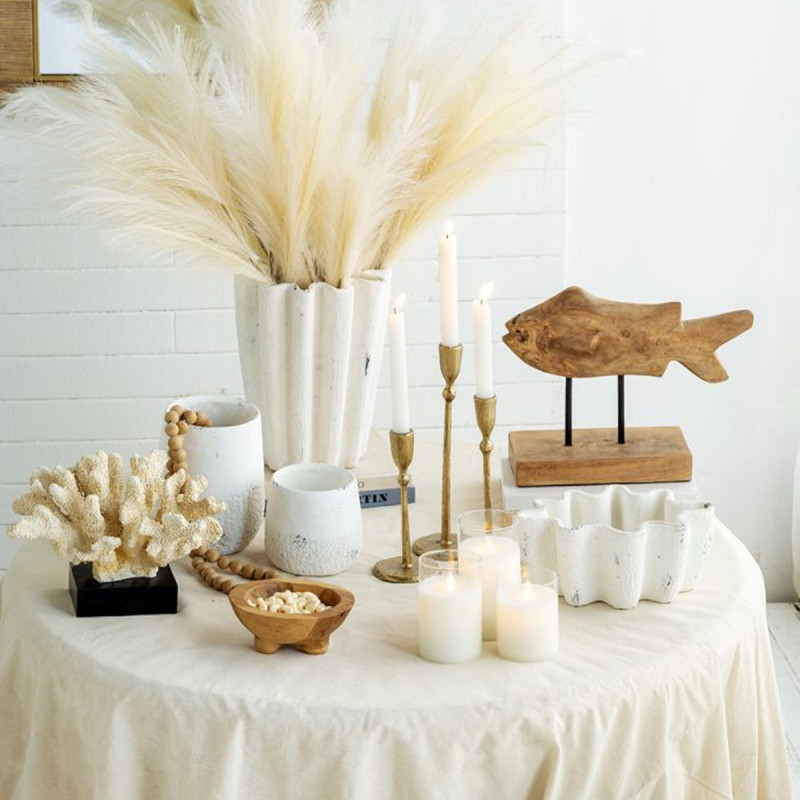 Artekko Artekko Cement Λευκό Τσιμεντένιο Βάζο (22.5x18x30)cm 460288