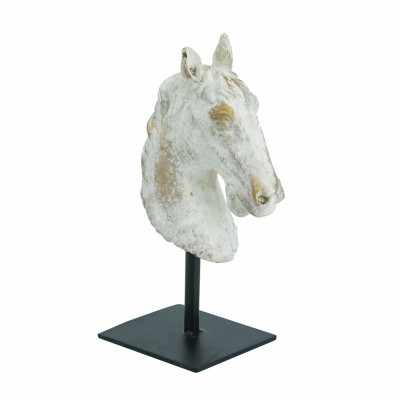 Artekko Artekko Horse Μπεζ Τσιμεντένιο Διακοσμητικό Άλογο σε Μεταλλική Μαύρη Βάση (12x8x21.5)cm 460293