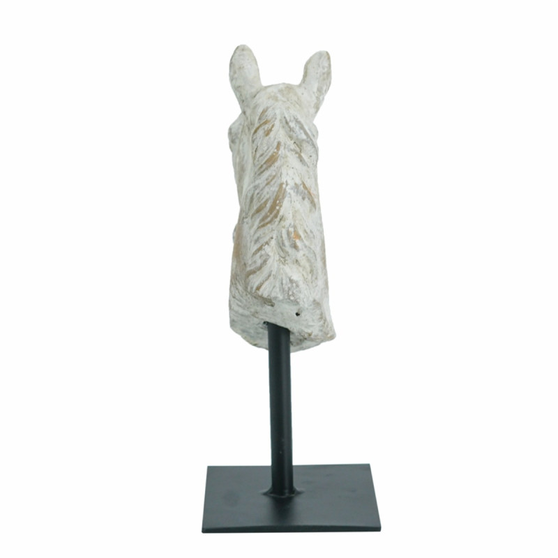 Artekko Artekko Horse Μπεζ Τσιμεντένιο Διακοσμητικό Άλογο σε Μεταλλική Μαύρη Βάση (12x8x21.5)cm 460293