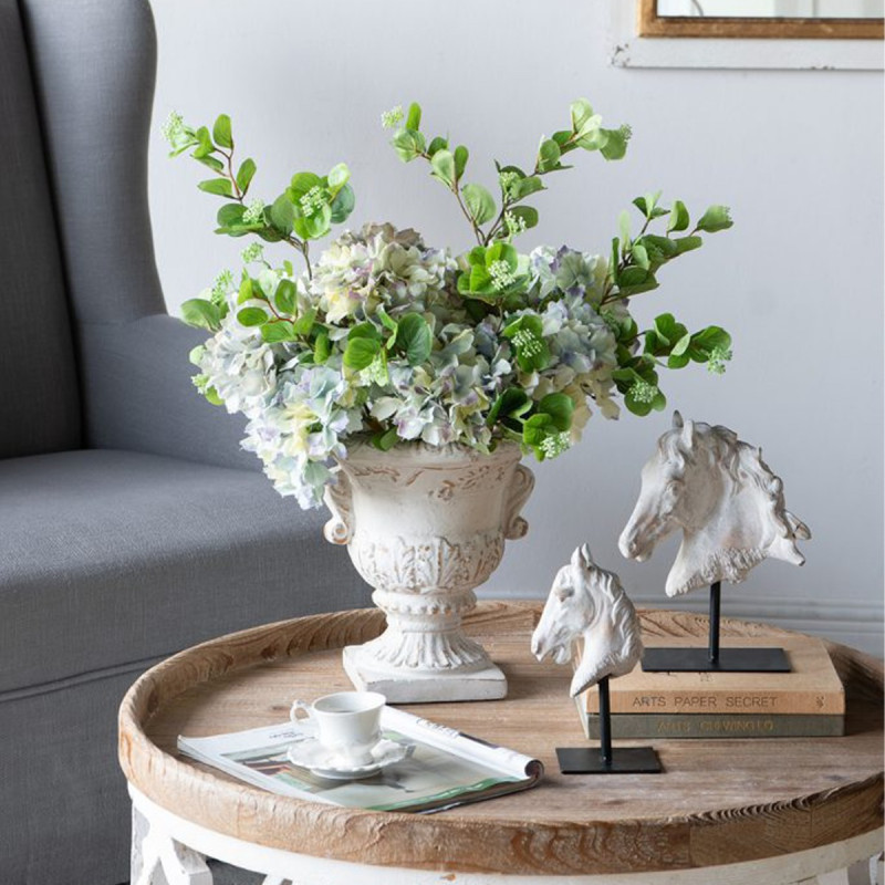 Artekko Artekko Horse Μπεζ Τσιμεντένιο Διακοσμητικό Άλογο σε Μεταλλική Μαύρη Βάση (12x8x21.5)cm 460293