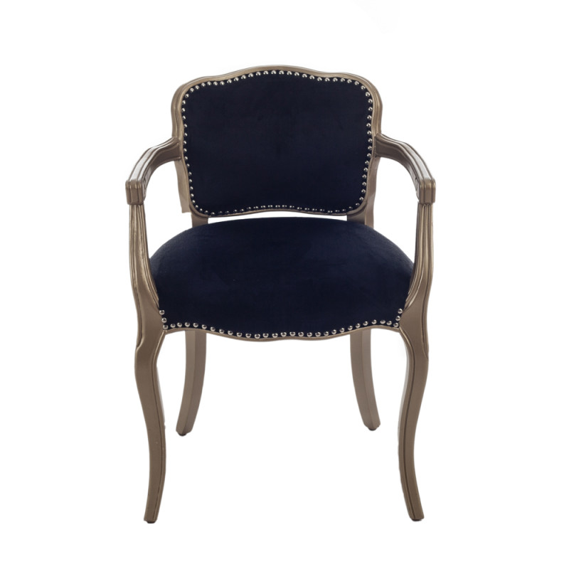 Artekko Artekko Royal Πολυθρόνα με Βελούδο Χρυσό Μαύρο (56.6x52.1x75.7)cm 47995