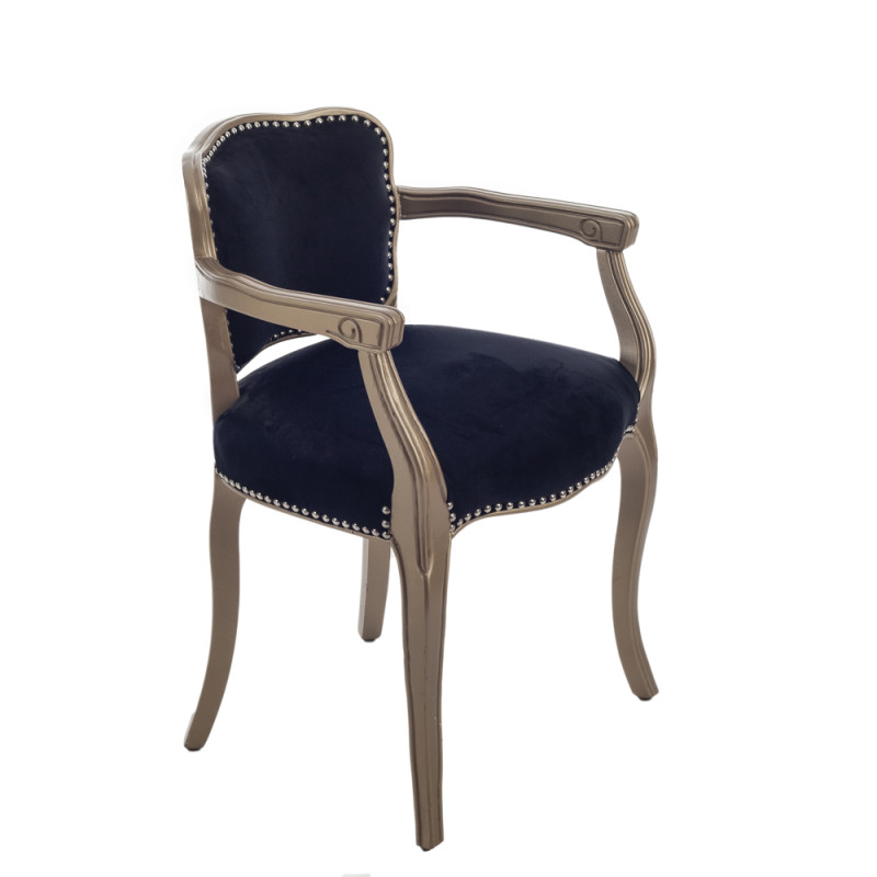 Artekko Artekko Royal Πολυθρόνα με Βελούδο Χρυσό Μαύρο (56.6x52.1x75.7)cm 47995