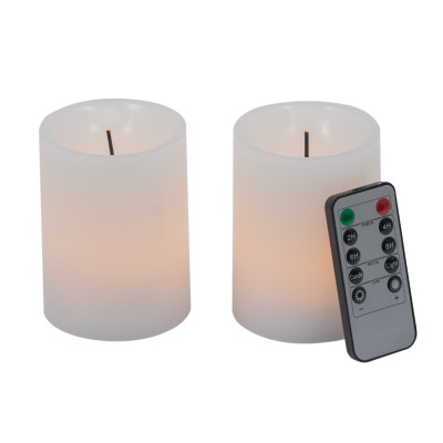 Artekko Artekko Flame Λευκά Κεριά Led με Τηλεχειριστήριο (7.6x7.6x10.2)cm 2pcs 480319-WHIT