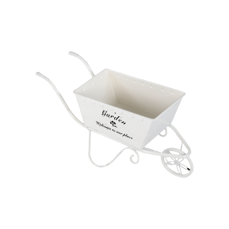 Artekko Atrekko Planter Λευκό Μεταλλικό Διακοσμητικό Καρότσι (29x10x18)cm 480353-AB