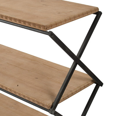 Artekko Artekko Pruah Ραφιέρα από Ξύλο Ελάτης και Μεταλλικό Σκελετό (120x40x85)cm 48106