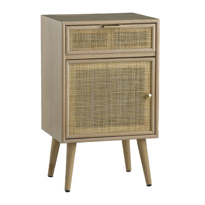 Artekko Artekko Cons MDF Κομοδίνο με Ψάθα σε Φυσική Απόχρωση (42x34.5x71)cm 48596