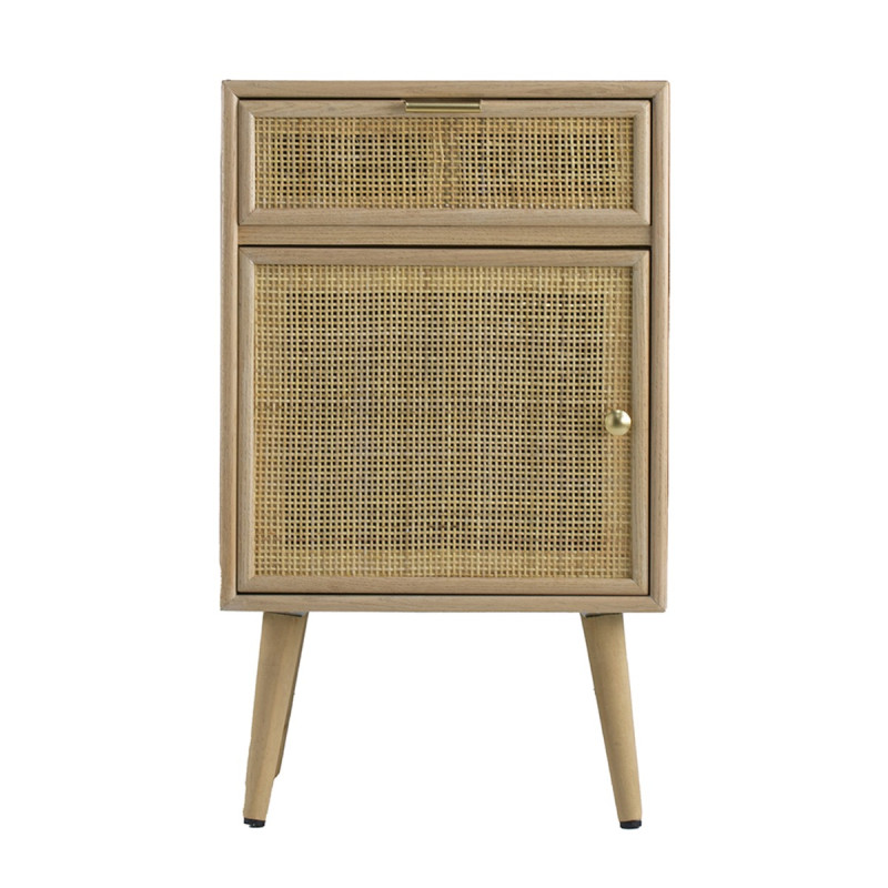 Artekko Artekko Cons MDF Κομοδίνο με Ψάθα σε Φυσική Απόχρωση (42x34.5x71)cm 48596