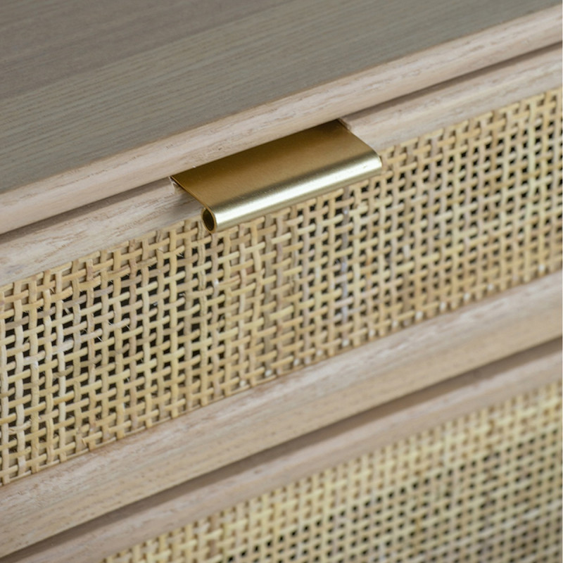 Artekko Artekko Cons MDF Κομοδίνο με Ψάθα σε Φυσική Απόχρωση (42x34.5x71)cm 48596