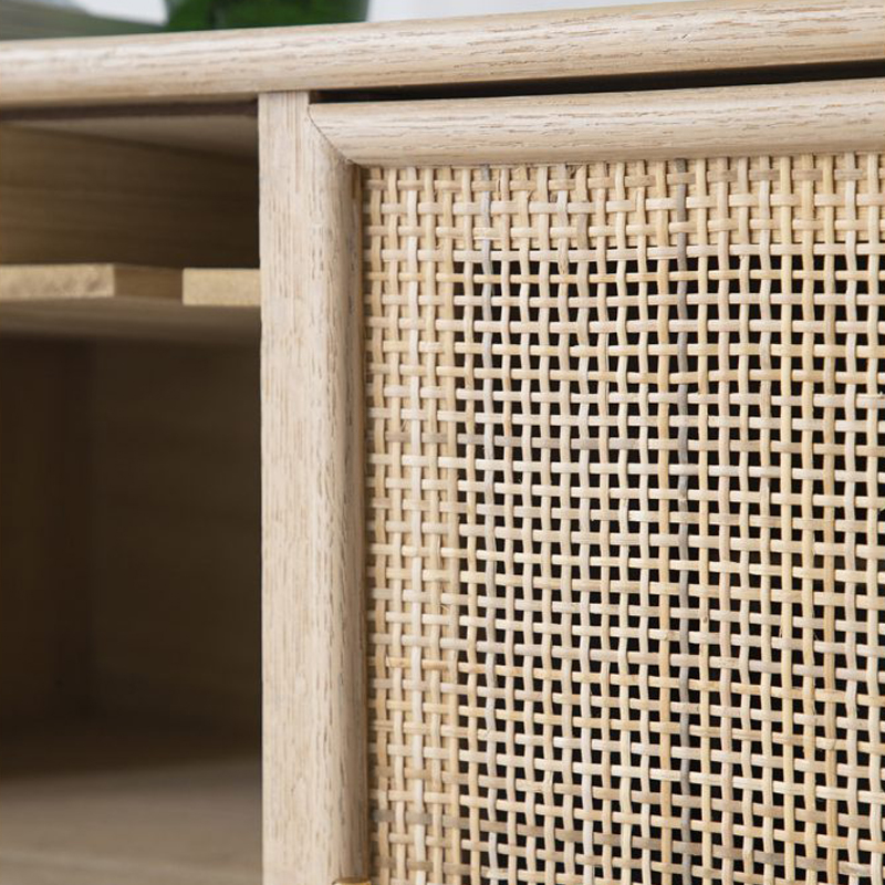 Artekko Artekko Cons MDF Μπουφές Κάβα με Ψάθα σε Φυσική Απόχρωση (75x36x78)cm 48600